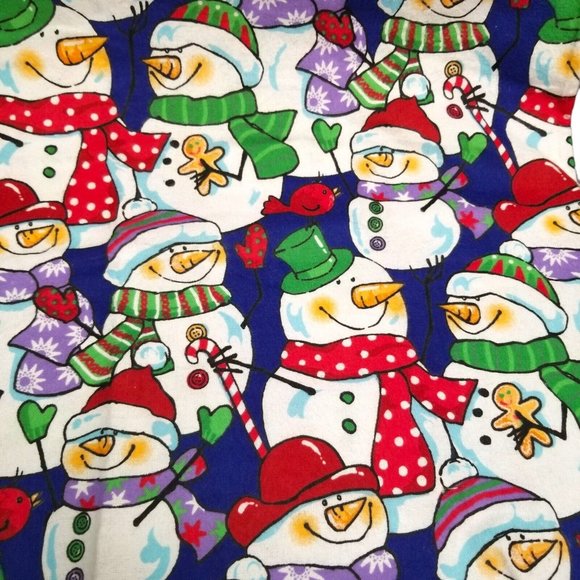 Snowmen Friends Christmas Cotton Fabric Remnants Hancock Fabrics Sewing Crafting - Picture 5 of 12